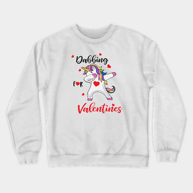 Valentines Shirt, Dabbing Unicorn Heart, Gift and Décor Idea Crewneck Sweatshirt by Parin Shop